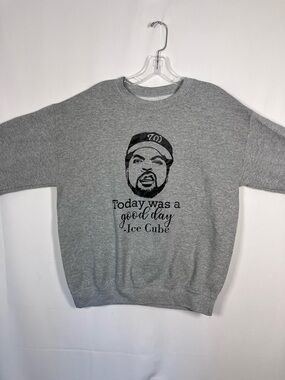 Ice Cube Grey Graphic Crewneck Sweatshirt